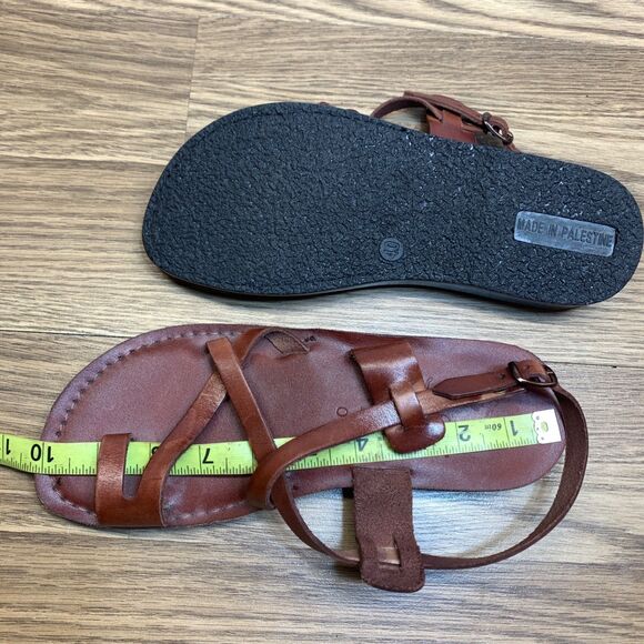 Biblical Jerusalem Size 40 8.5 - 9 Women Brown Leather Strap Buckle Handmade - Picture 9 of 10